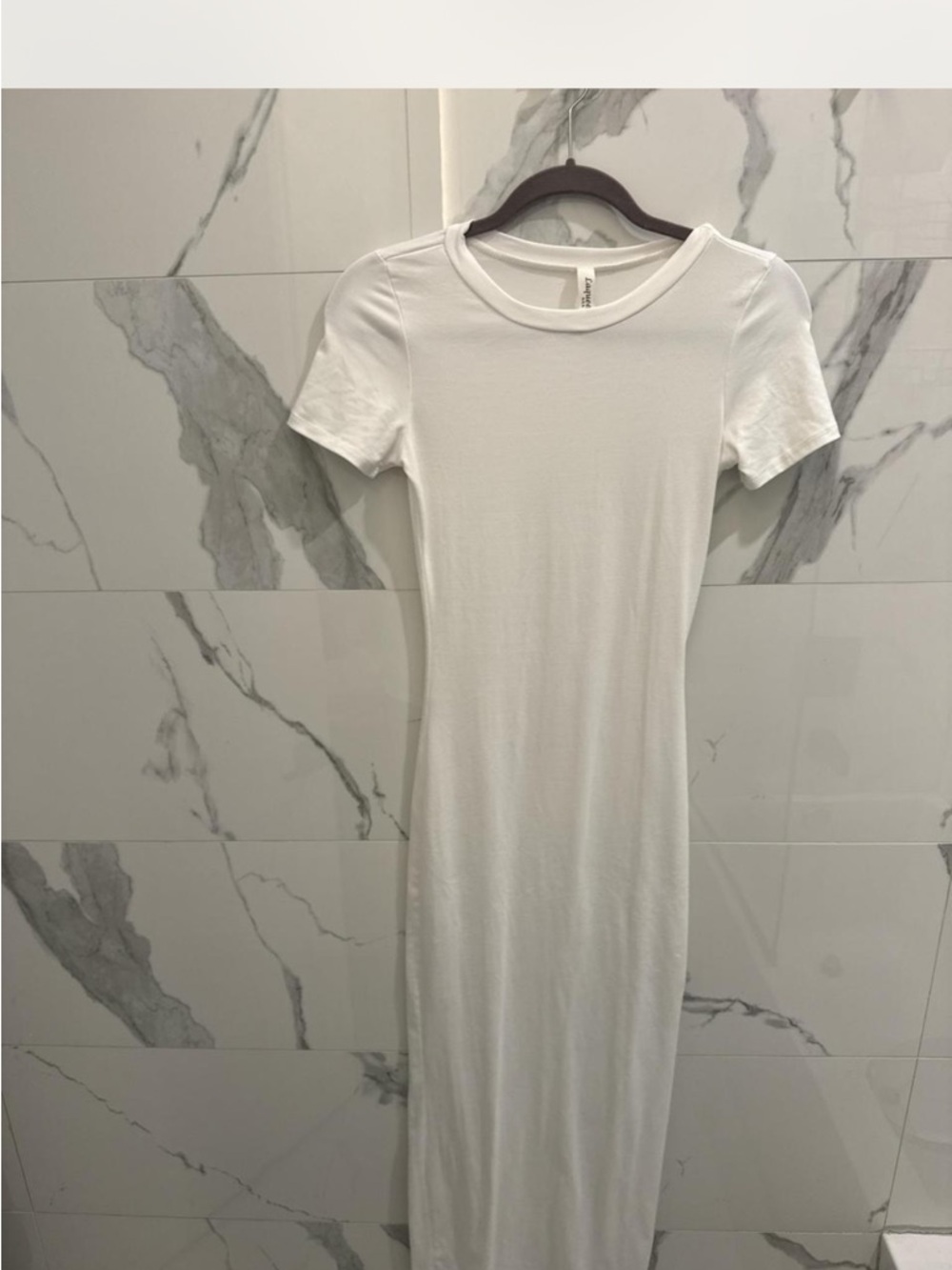 Classic White Short-Sleeve Maxi Dress